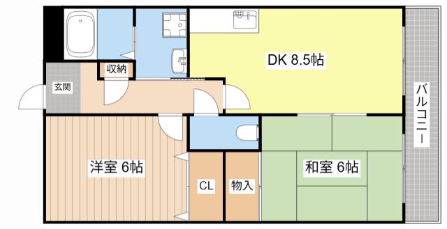 葵マンションII(2LDK/2階)の間取り写真