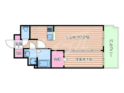 セレニテ堺筋本町プリエ(1LDK/10階)の間取り写真