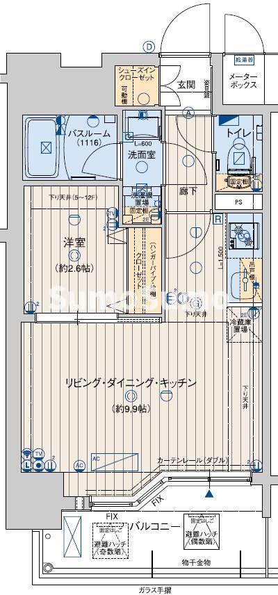 レオンコンフォート神戸ハーバーウエスト(1LDK/2階)の間取り写真