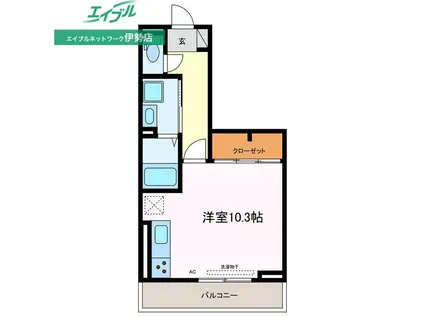 ノーブル(ワンルーム/3階)の間取り写真