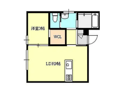 シャビーロック(1LDK/1階)の間取り写真