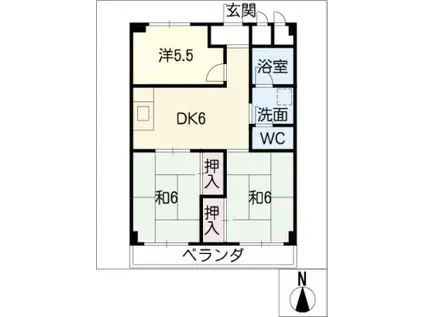 太平コーポラスI(3DK/3階)の間取り写真