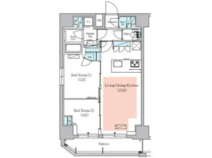 アーバネックス秋葉原イーストIII(2LDK/14階)の間取り写真