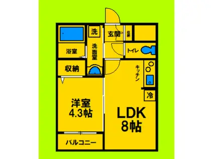 H-MAISON塚本II(1LDK/2階)の間取り写真