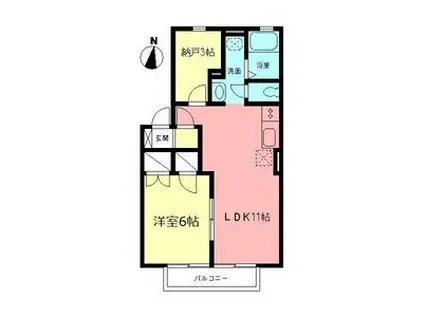 メルベーユ(1SLDK/2階)の間取り写真