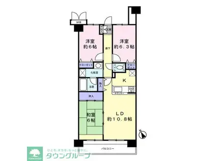ダイアパレスライブシティ船橋(3LDK/11階)の間取り写真