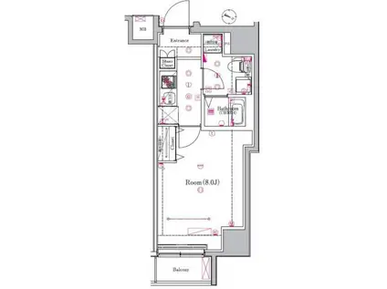 メイクスデザイン東十条(1K/9階)の間取り写真