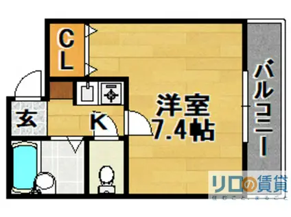 メルヘンハイツ(1K/6階)の間取り写真