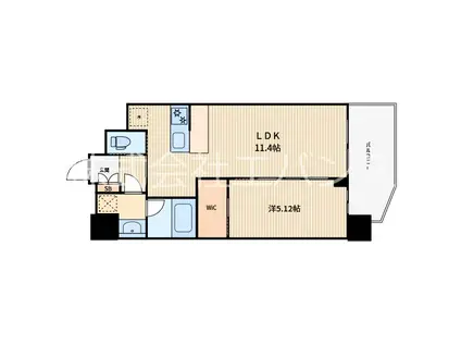 プレジオ川口ASIAN(1LDK/3階)の間取り写真