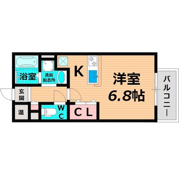 ルミエール(1K/1階)の間取り写真