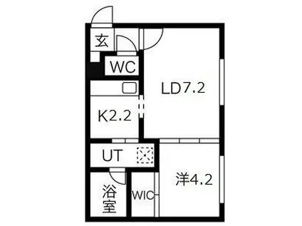 ピノ・ノワール医大前(1LDK/4階)の間取り写真