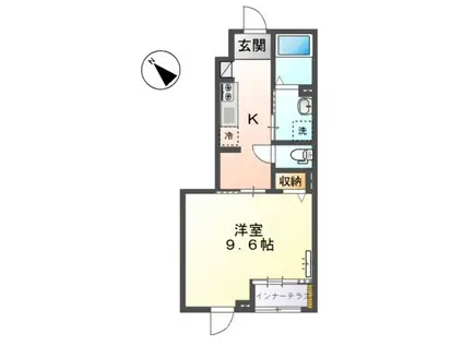 アメニティ湘南II(1K/1階)の間取り写真