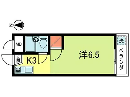 ドミールアイ(1K/1階)の間取り写真