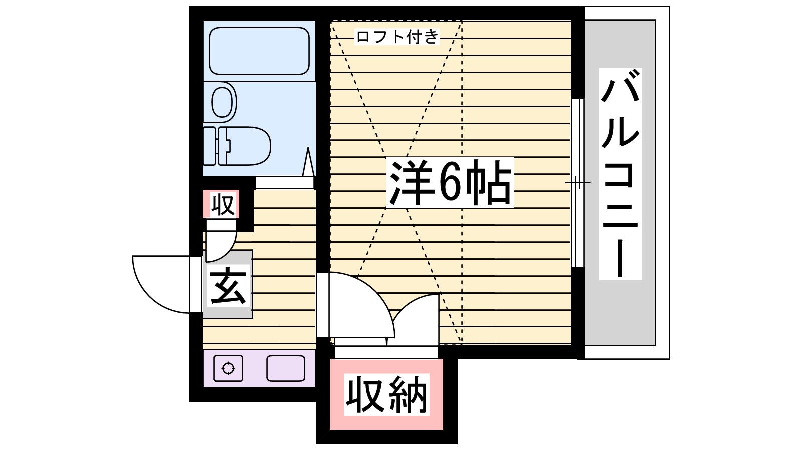 サンパレス(1K/2階)の間取り写真
