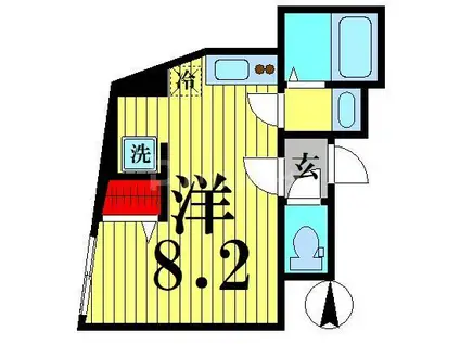 BRIO亀有(ワンルーム/2階)の間取り写真