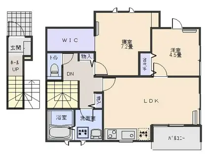 アンジュール三鷹II(2SLDK/2階)の間取り写真