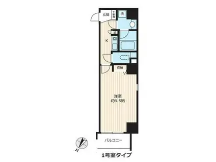 メトロフロント神田(1K/10階)の間取り写真