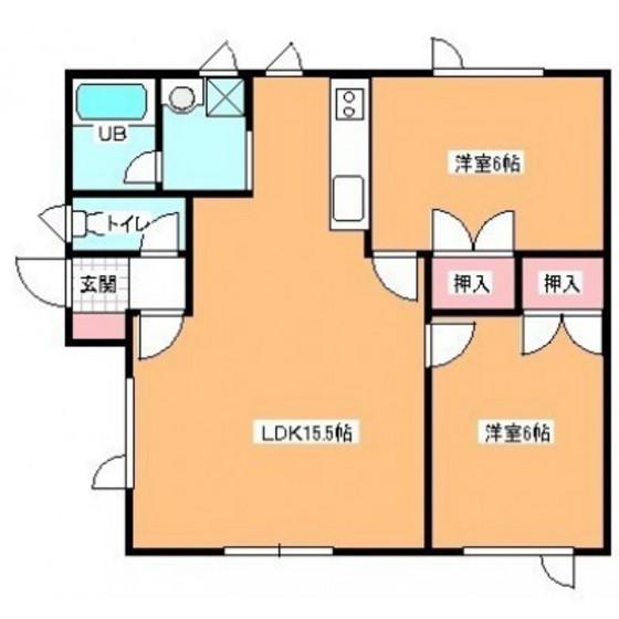 コーポ3(2LDK/1階)の間取り写真