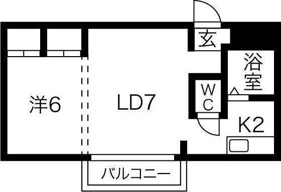 メゾンドゥジュリアン(1LDK/4階)の間取り写真