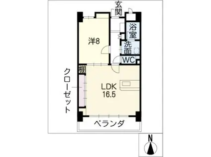にしの台ヒルズ(1LDK/5階)の間取り写真