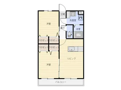 プレジャー希(2LDK/3階)の間取り写真