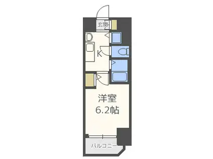 プレサンス谷町アルファ(1K/10階)の間取り写真