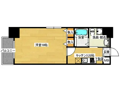 ウイング金屋町ステーションサイド(1K/12階)の間取り写真