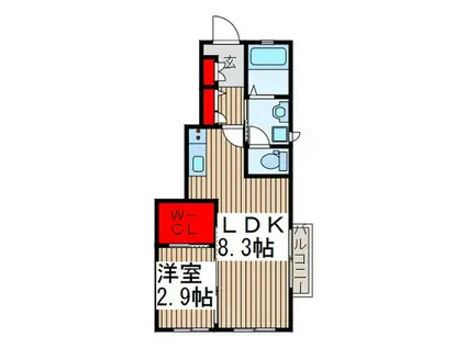 ハイグランド川口(1LDK/1階)の間取り写真