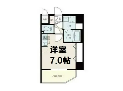 アコード中之島(ワンルーム/11階)の間取り写真