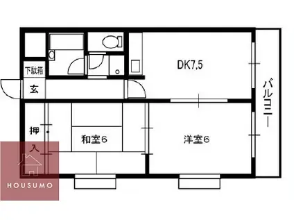 プルグランド(2DK/3階)の間取り写真