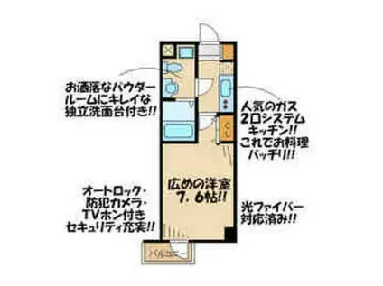 グラーレ・バイロイト(1K/3階)の間取り写真