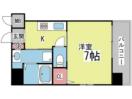 グランメール灘(1K/5階)の間取り写真