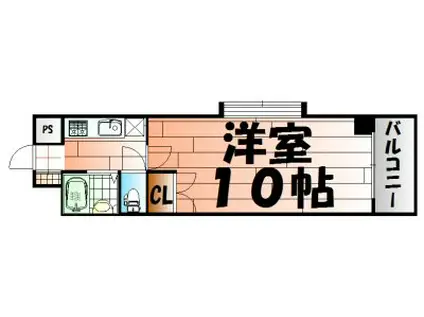 ウインズ竪町(1K/6階)の間取り写真