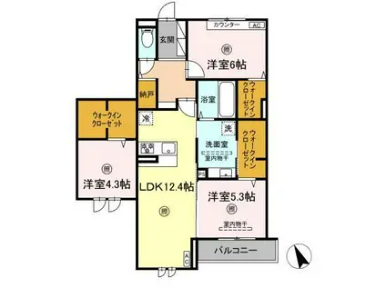 リアン朝霧(3LDK/2階)の間取り写真