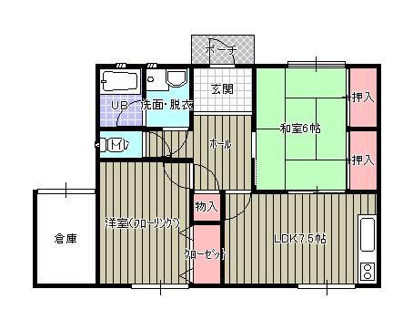 シャインII(2LDK/1階)の間取り写真