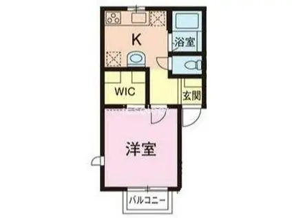 メゾントリプルスリー(1K/2階)の間取り写真