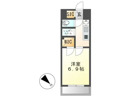 ラグゼナ上前津(1K/11階)の間取り写真