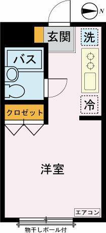 プラヴァーハウス(ワンルーム/1階)の間取り写真
