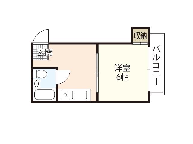 絹谷ビル(1DK/3階)の間取り写真