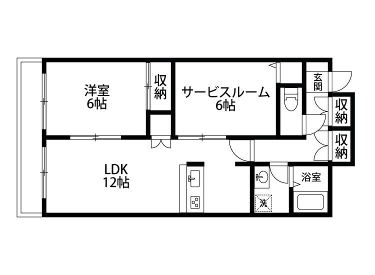 ホーリー弁天橋(1SLDK/4階)の間取り写真