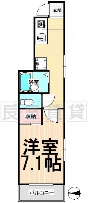 シェルコート金山(1K/7階)の間取り写真
