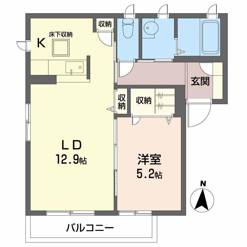 シャーメゾン日前(1LDK/2階)の間取り写真
