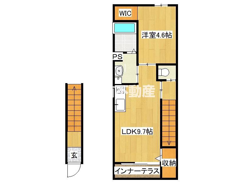 HIBARI(1LDK/2階)の間取り写真