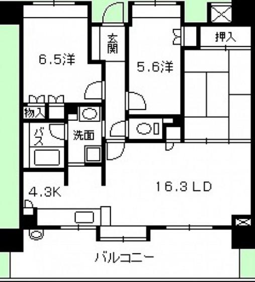 アーバンビュー渚ガーデン タワーヴィレッジ1番館(3LDK/5階)の間取り写真