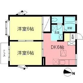 エステートピア中島(2DK/1階)の間取り写真