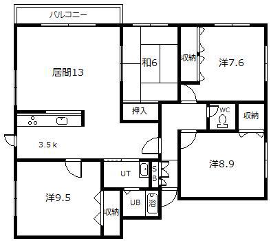 ラ・ポーレIII(4LDK/2階)の間取り写真
