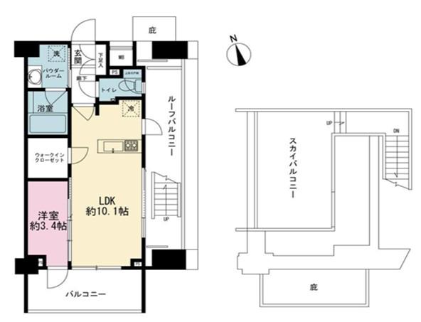 クレイシア新宿パークコンフォート(1LDK/9階)の間取り写真