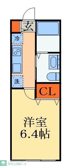VAU HOUSE蘇我(1K/2階)の間取り写真