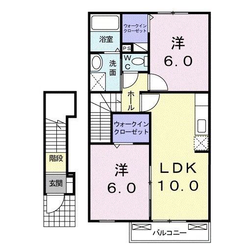 カーサエテルノTS(2LDK/2階)の間取り写真