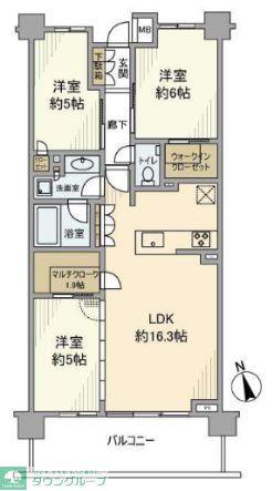 グランリビオ浜田山(3LDK/2階)の間取り写真